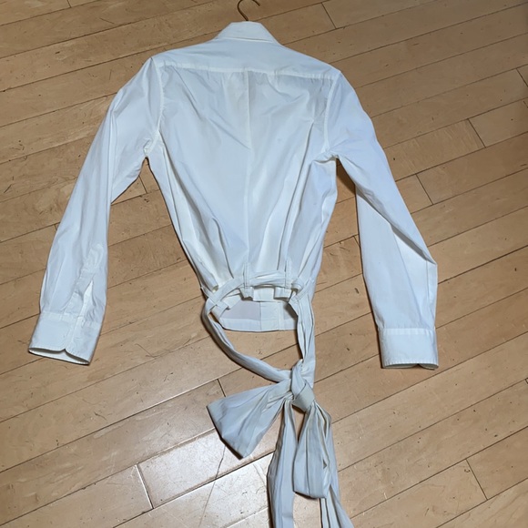 COPY - Ann Demuelemeester white shirt with self t… - Picture 11 of 13